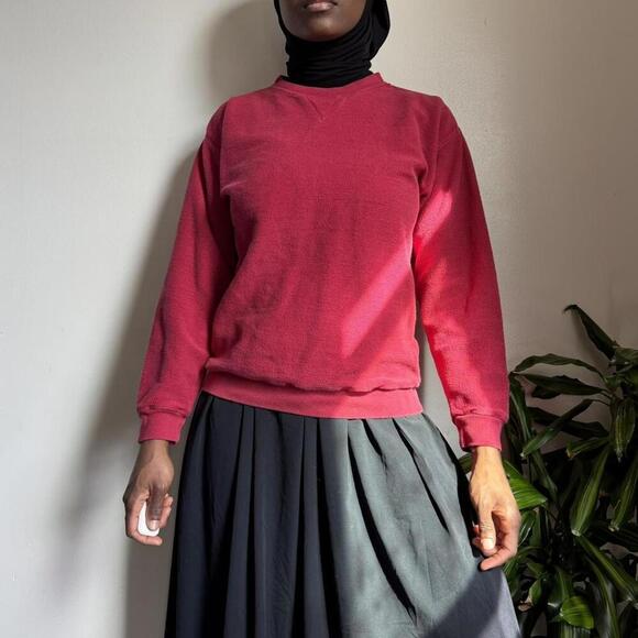 Lands' End Sweaters - Vintage lands’s End faded Red pullover knit sweater size S(6-8)